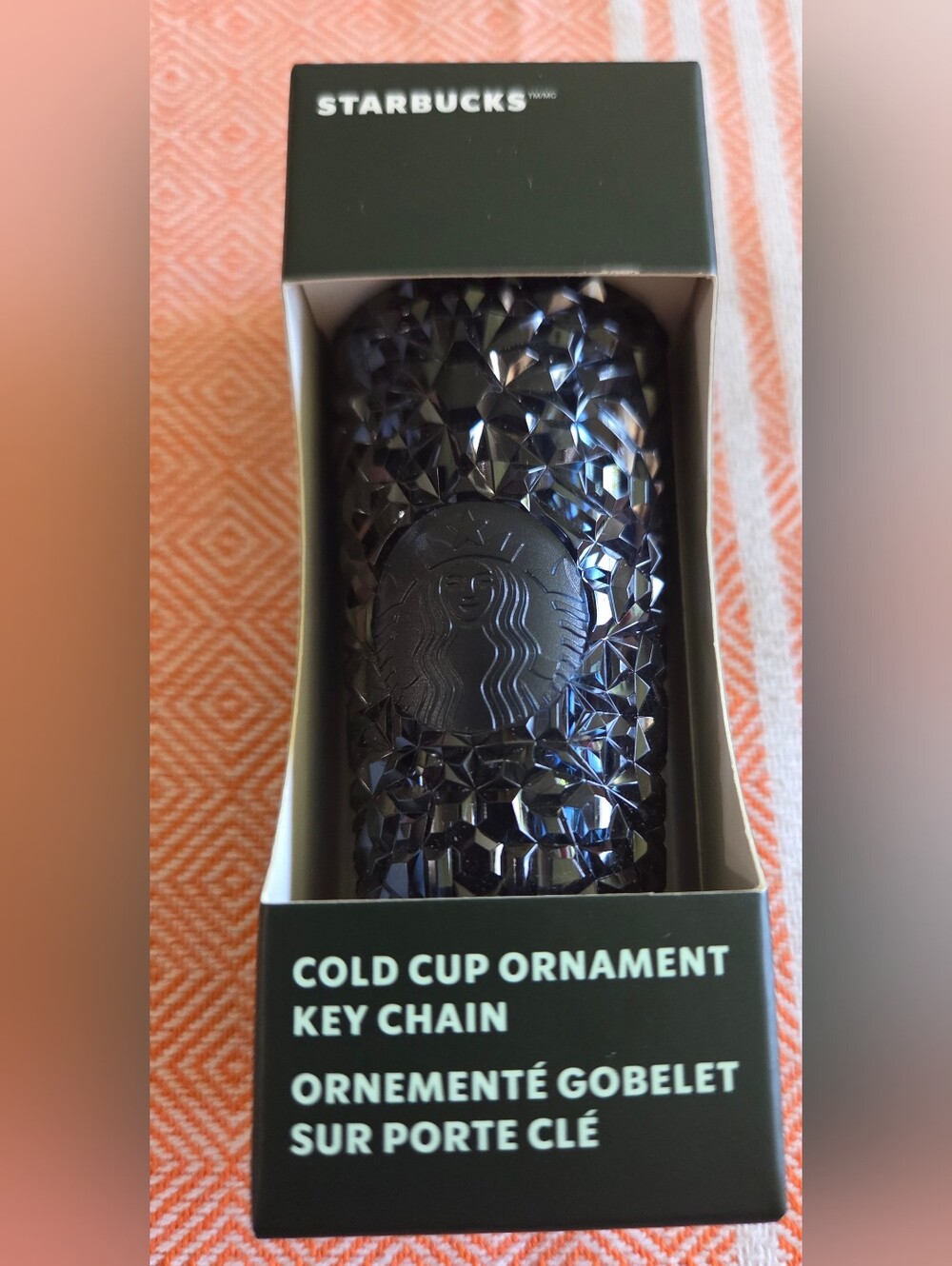 NIB Starbucks Black Cold Cup Ornament Key Chain
